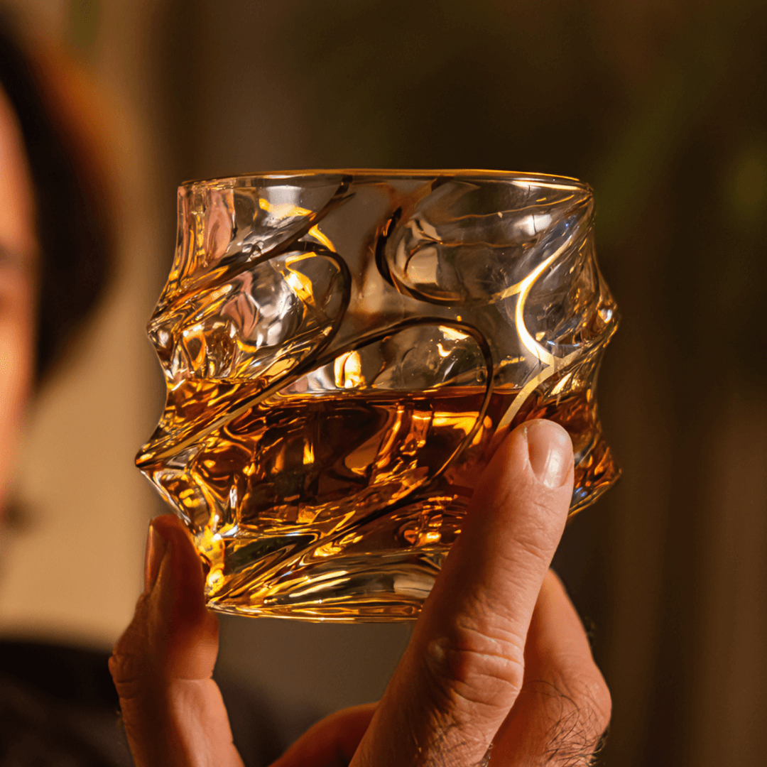 Gold Line Storm Japanese Crystal Whisky Glass