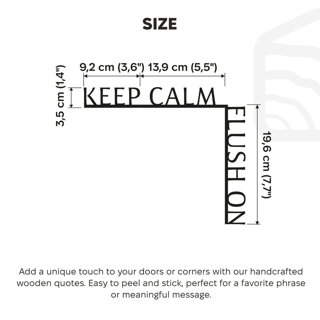 Wooden Corner Quote – Keep Calm, Flush On