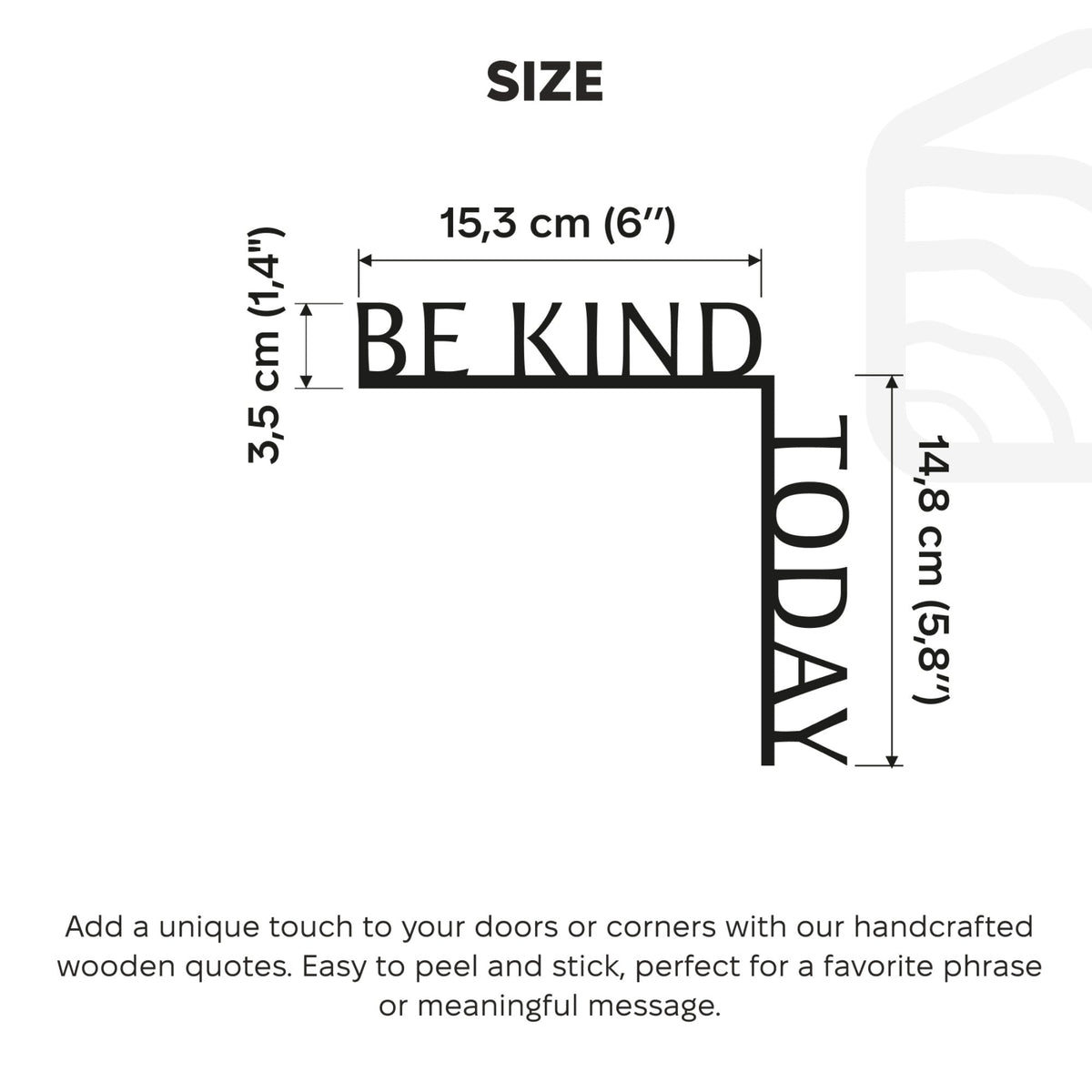 Wooden Corner Quote – Be Kind Today