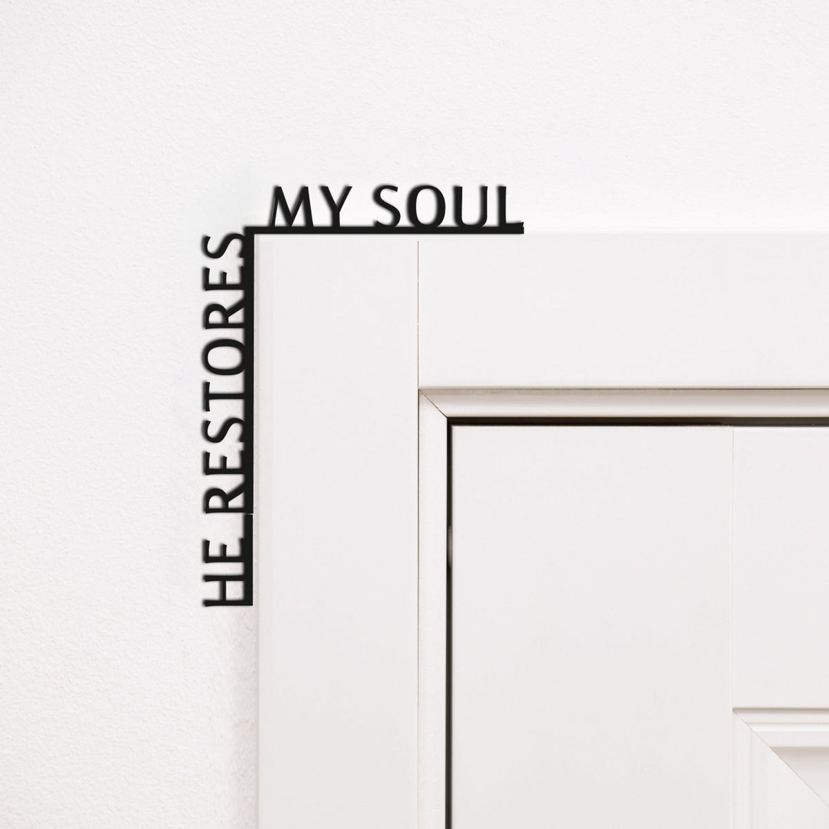 Wooden Corner Quote – He Restores My Soul